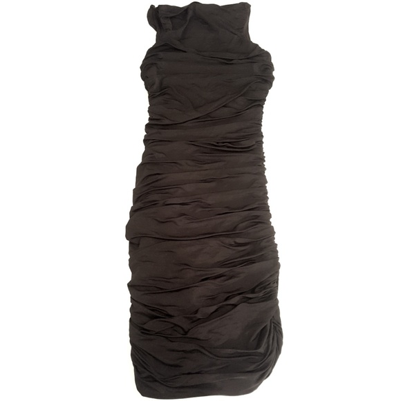 bebe Black Ruched Wiggle Dress - Picture 2 of 4